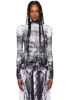 Jean Paul Gaultier Black & White 'The Diablo' Long Sleeve T-Shirt