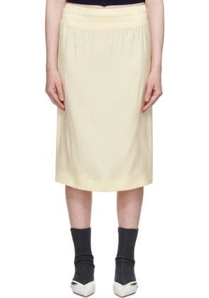 SHUSHU/TONG Yellow Waist Lace Midi Skirt