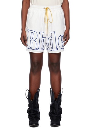 Rhude White Printed Shorts