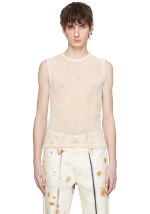 Feng Chen Wang Off-White Open Knit Tank Top