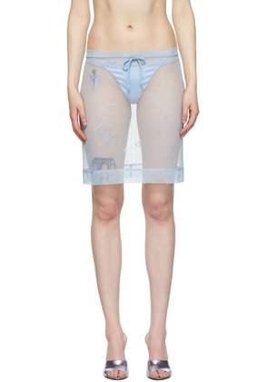 Saint Sintra SSENSE Exclusive Blue Starbrust Mini Skirt