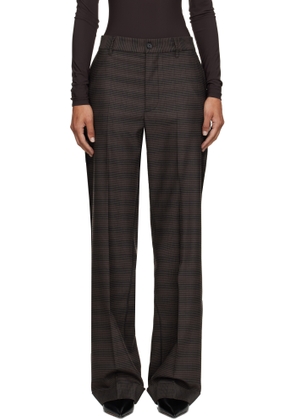 MM6 Maison Margiela Brown & Black Checked Tailoring Trousers