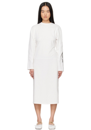 MM6 Maison Margiela White 'Mat Satiné Brillant' Midi Dress