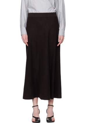 LISA YANG Brown Torie Midi Skirt