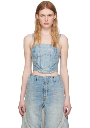 AMIRI Blue Corset Denim Tank Top