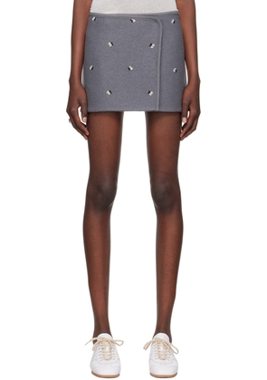 Rier Gray Walker Flowers Miniskirt