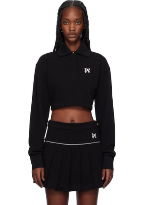 Palm Angels Black Monogram Cropped Polo