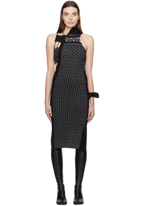 MM6 Maison Margiela Black Asymmetric Midi Dress