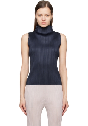 PLEATS PLEASE ISSEY MIYAKE Navy New Colorful Basics 4 Tank Top