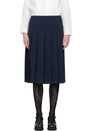 Comme des Garçons Girl Navy Pleated Midi Skirt