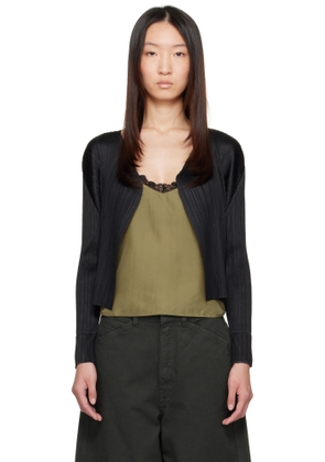 PLEATS PLEASE ISSEY MIYAKE Black March Basics Cardigan