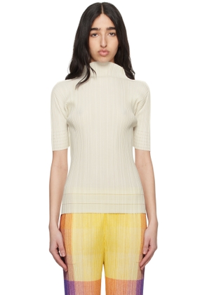PLEATS PLEASE ISSEY MIYAKE Off-White Soft Pleats Turtleneck