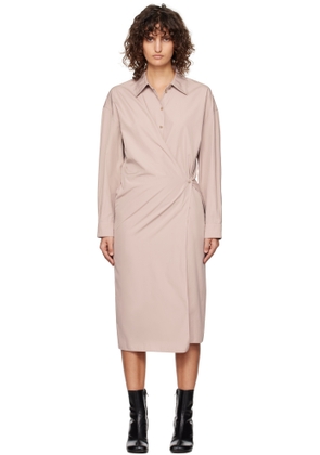 LEMAIRE Pink Straight Collar Twisted Midi Dress
