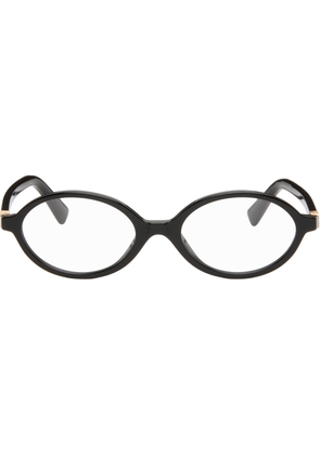 Miu Miu Eyewear Black 'Breaking the Rules' Oval Glasses