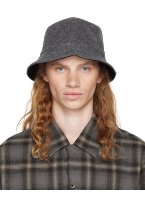 OUR LEGACY Gray Mohair & Wool Bucket Hat