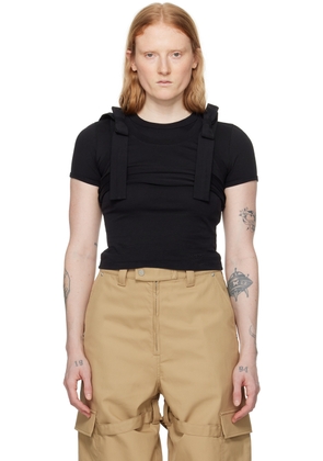 AMBUSH Black Double Layer Ribbon T-Shirt