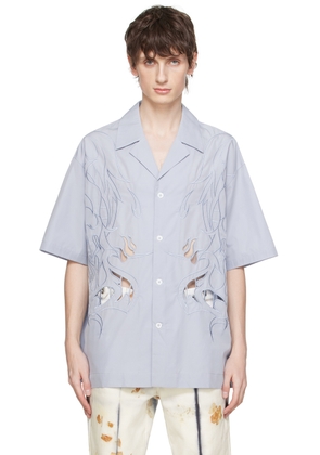 Feng Chen Wang Blue Cutouts Shirt