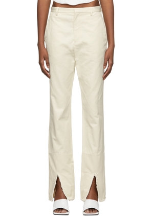 Dion Lee Off-White Split Frayed Trousers