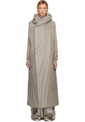 Rick Owens DRKSHDW Taupe Concordians Hooded Liner Coat