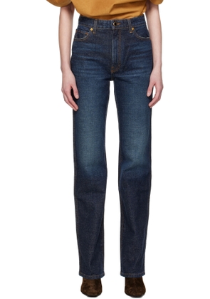KHAITE Navy Danielle Stretch Jeans