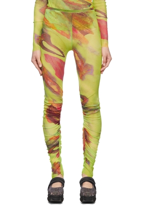 Paula Canovas Del Vas Green Mesh Leggings