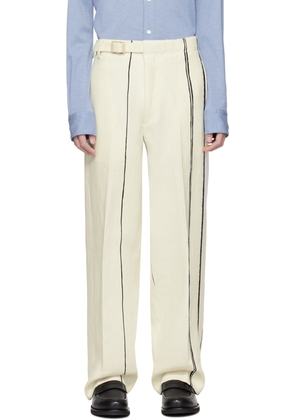 ZEGNA Off-White Striped Trousers