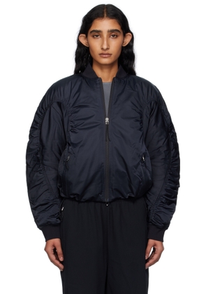 On Black Varsity Bomber Jacket