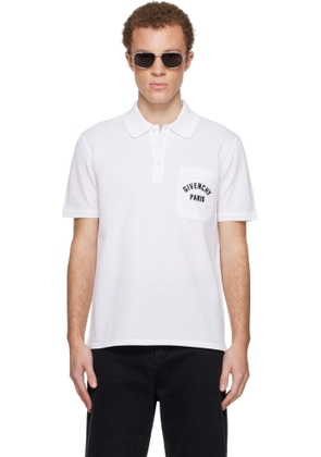 Givenchy White Front Pocket Polo