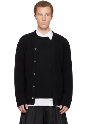 Comme des Garçons Homme Plus Black Worsted Wool Half Cardigan