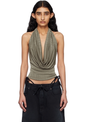 MISBHV Taupe Cowl Neck Top