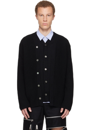 Comme des Garçons Homme Plus Black Worsted Wool Half Cardigan