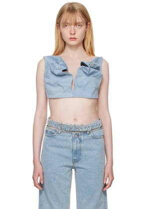 Y/Project Blue Scrunched Denim Bralette