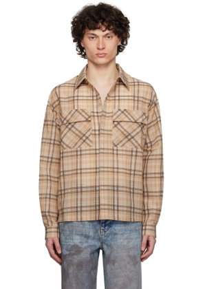 Represent Beige Sheer Flannel Shirt