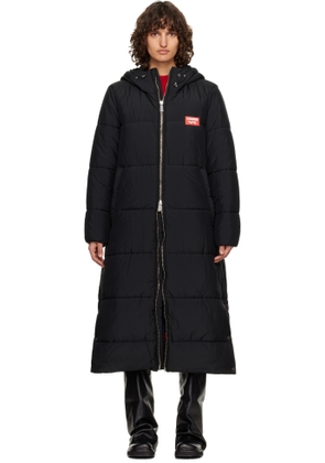 Charles Jeffrey LOVERBOY Black Long Bunny Puffer Coat