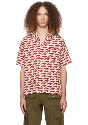 Rhude Off-White & Burgundy Dolce Vita Shirt