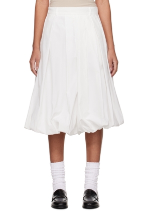 Dunst White Balloon Midi Skirt