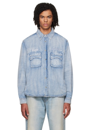 Rhude Blue Automobili Lamborghini Edition Denim Shirt