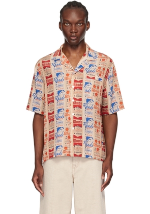 Rhude Red & Tan 'Voyage De Rhude' Shirt