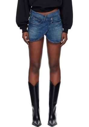 Coperni Blue Wrap Denim Miniskirt
