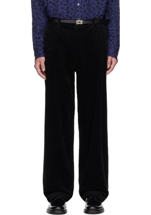 vowels Black Baggy Fit Work Trousers