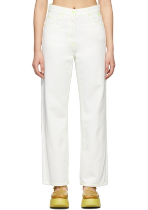 MSGM White Fluo Stitch Jeans