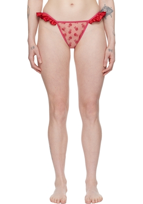 Le Petit Trou Pink & Red Rose Thong