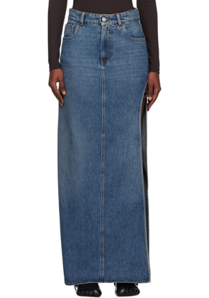 Coperni Blue Garter Belt Denim Maxi Skirt