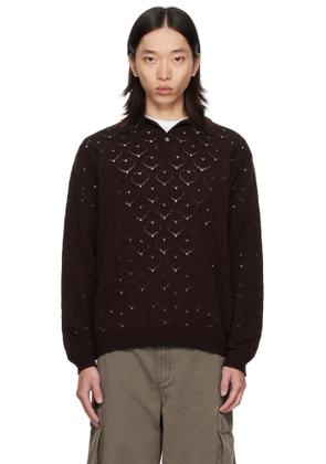 vowels Brown Eyelet Polo