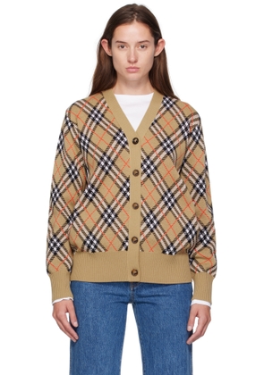 Burberry Beige Check Cardigan