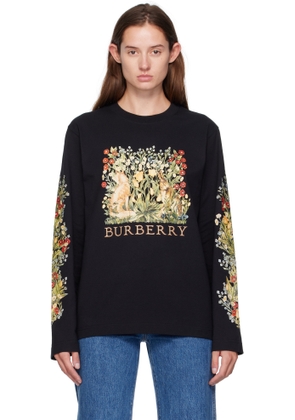 Burberry Black Long-Sleeve Forest Cotton T-shirt