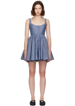 ALAÏA Blue Chambray Skater Minidress