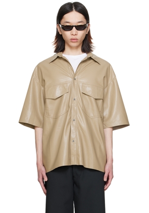 Nanushka Taupe Mance Vegan Leather Shirt