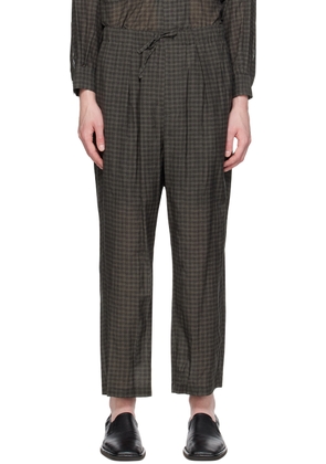 YOKE Gray Plaid Trousers