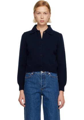 A.P.C. Navy Polo Shirt Collar Cardigan
